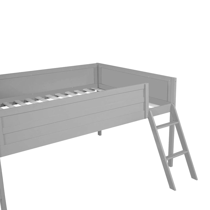 Full Wood Gaming Loft Bed with LED Desk & Storage