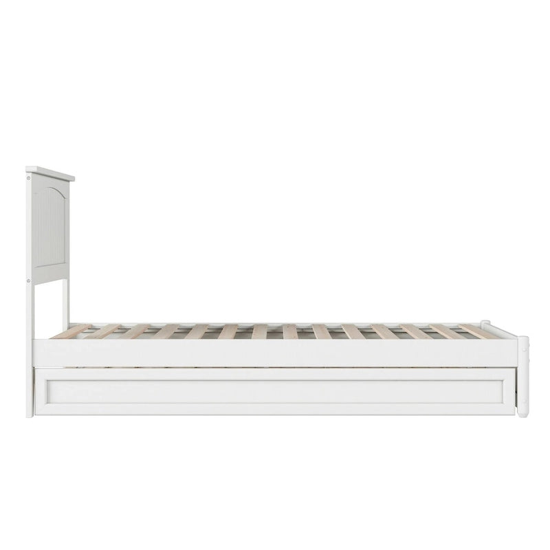 Malta Platform Bed with Panel Footboard and Twin XL Trundle
