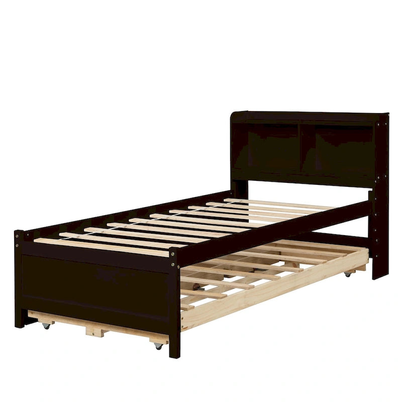 Twin Bed with Twin Trundle,Drawers