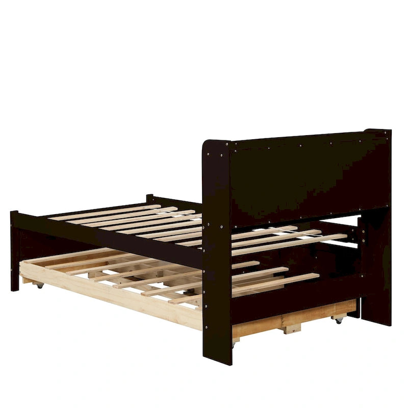 Twin Bed with Twin Trundle,Drawers