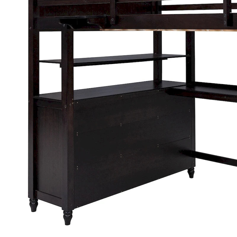 Twin Size Loft Bed with Drawers and Desk