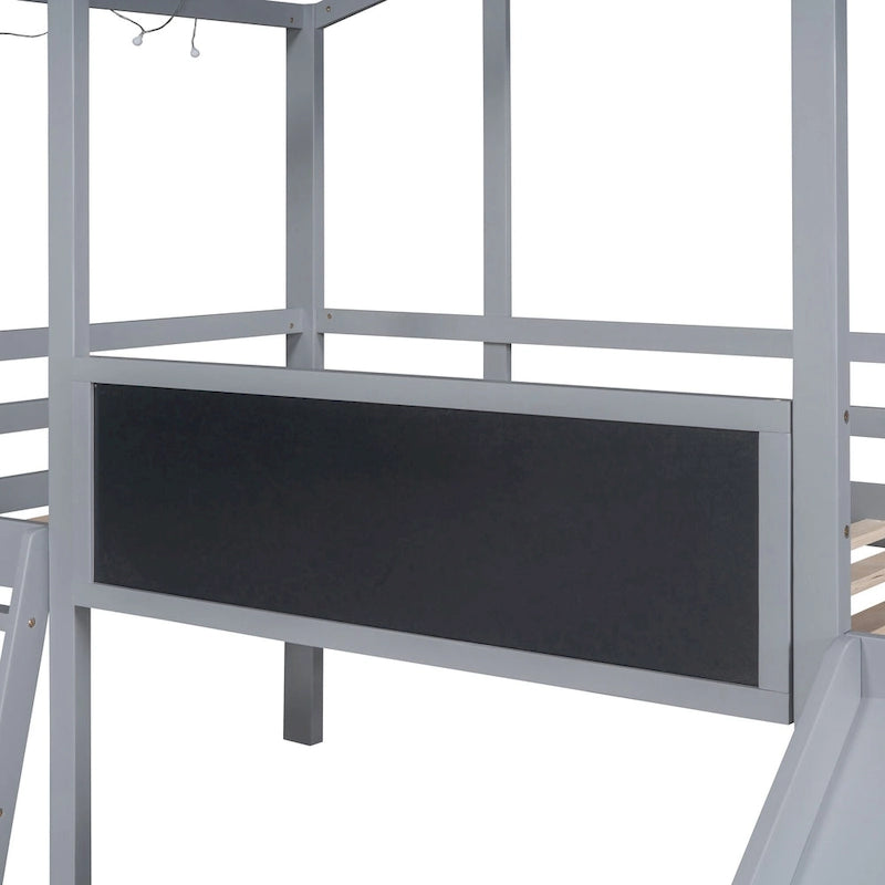 Twin Size Loft Bed with Ladder and Slide