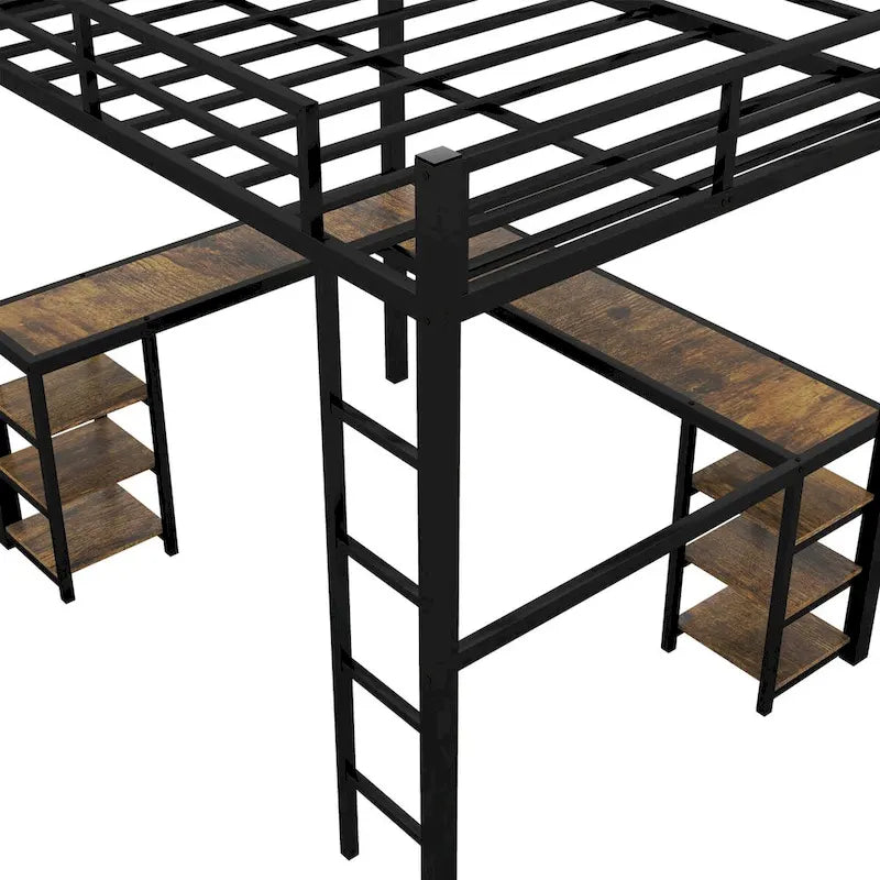 Full Metal Loft Bed with Desk