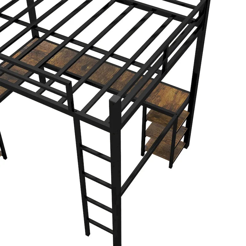Full Metal Loft Bed with Desk